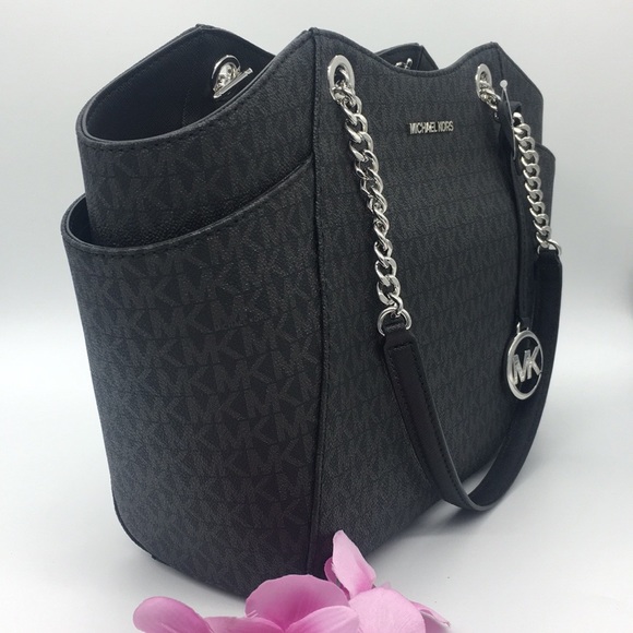 MICHAEL KORS LG CHAIN SHLDR TOTE BLACK - Picture 2 of 8